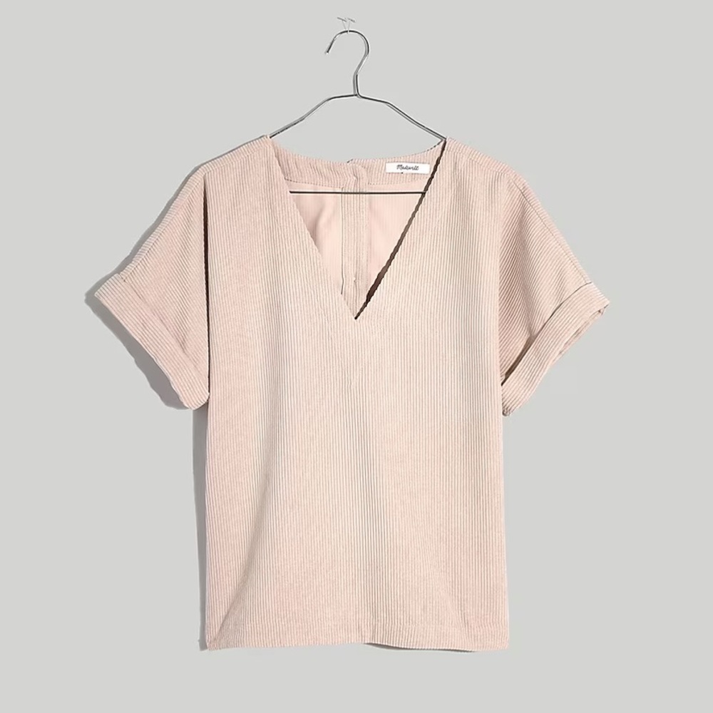 Madewell Corduroy V-Neck Top NI323